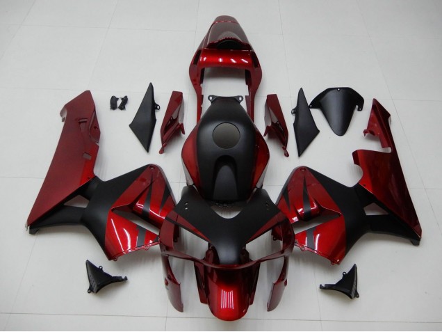 2003-2004 Red Matte Black Stripe Honda CBR600RR Motorcycle Fairings UK Stores