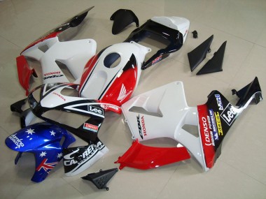 2003-2004 White Red Blue Glossy Black Star Lee Honda CBR600RR Motorcycle Fairings UK Stores