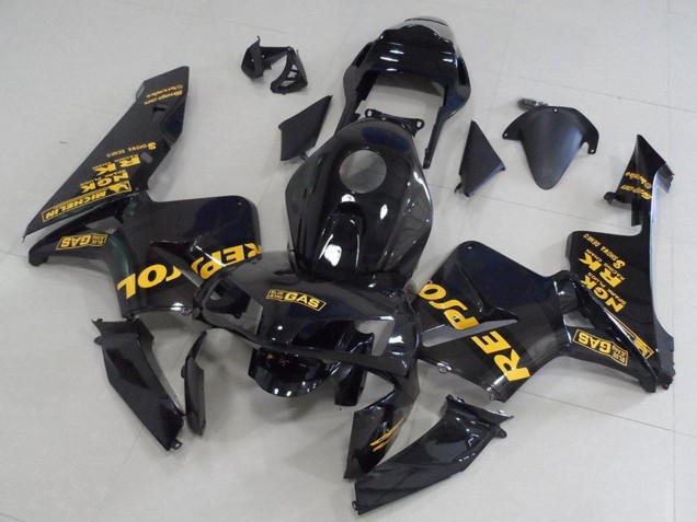 2003-2004 Glossy Black Gold Repsol Honda CBR600RR Motorcycle Fairings UK Stores