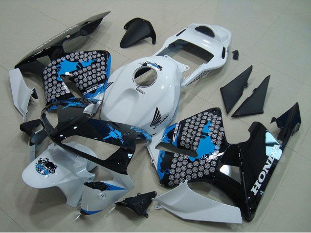 2003-2004 White Blue Glossy Black Honda CBR600RR Motorcycle Fairing UK Stores