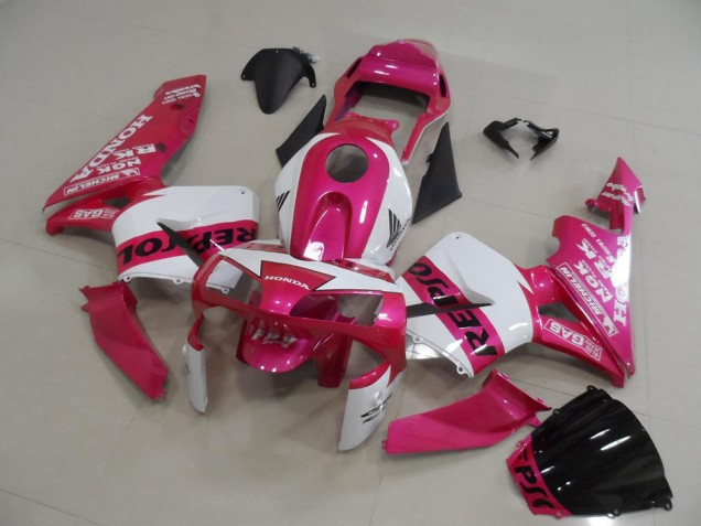2003-2004 White Pink Black Repsol Honda CBR600RR Motorcycle Fairings UK Stores