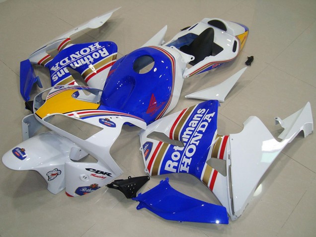 2003-2004 White Blue Yellow Rothmans Honda CBR600RR Motorcycle Fairings UK Stores