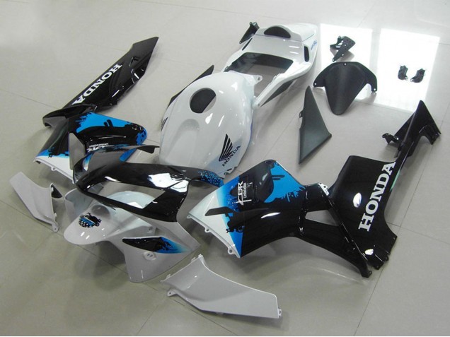 2003-2004 White Blue Glossy Black Honda CBR600RR Motorcycle Fairings UK Stores