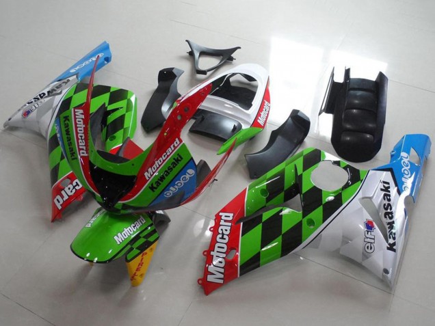 2003-2004 White Red Green Blue Black Motocard Kawasaki ZX6R Motorcycle Fairings UK Stores