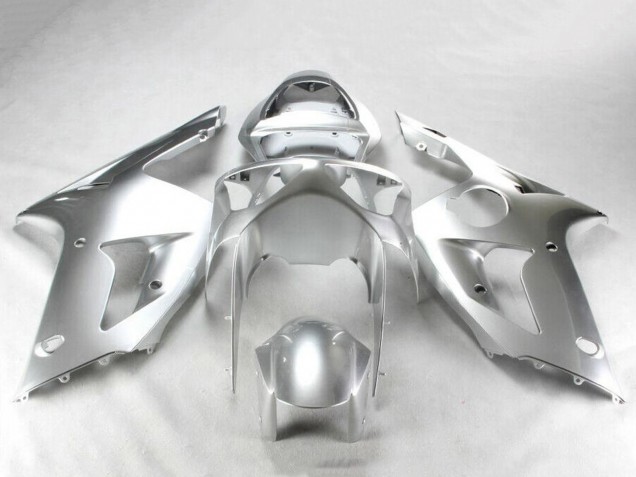 2003-2004 Silver Kawasaki ZX6R Motorcycle Fairing Kits UK Stores