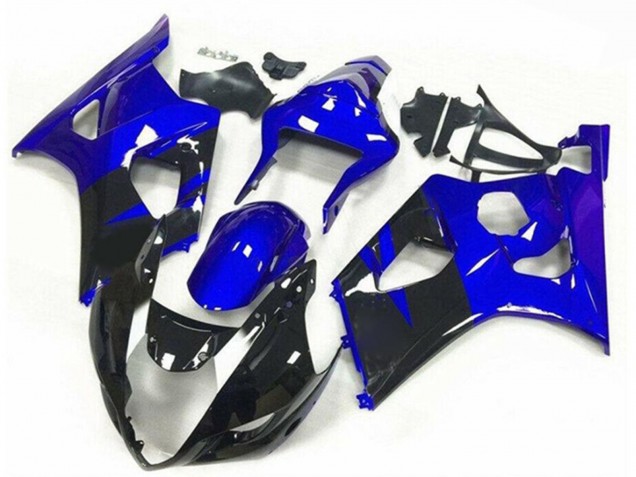 2003-2004 Blue Glossy Black Stripe Suzuki GSXR 1000 Motorcycle Fairings UK Stores