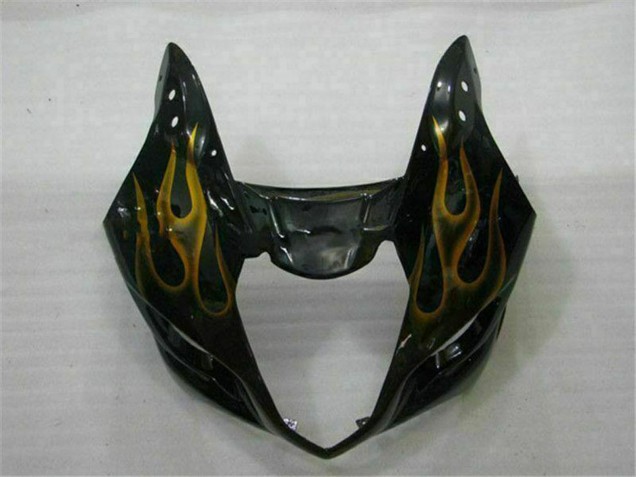 2003-2004 Glossy Black Gold Flame Suzuki GSXR 1000 Motorcycle Fairings UK Stores