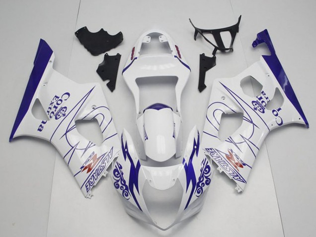 2003-2004 White Blue Corona Alstare Suzuki GSXR 1000 Motorcycle Fairings UK Stores
