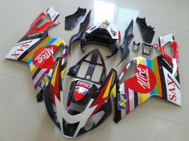 2003-2006 White Red Black Green Yellow Alice Sax Aprilia RSV1000 Motorcycle Fairings UK Stores