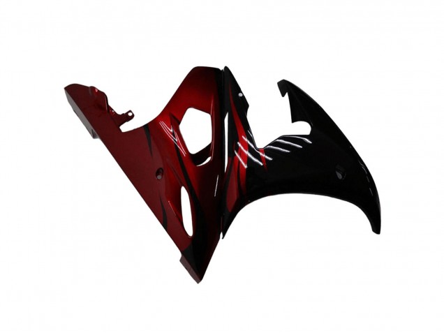 2003-2004 Glossy Black Red Yamaha YZF R6 Motorcycle Fairing Kits UK Stores