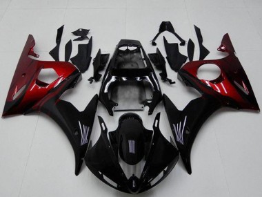 2003-2004 Glossy Black Red Yamaha YZF R6 Motorcycle Fairing Kits UK Stores