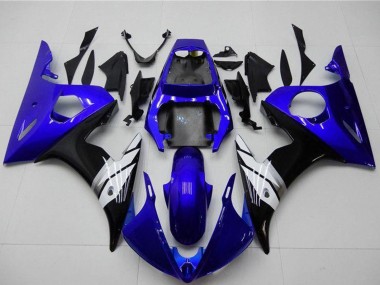 2003-2004 Blue White Glossy Black Yamaha YZF R6 Motorcycle Fairings UK Stores
