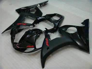 2003-2004 Glossy Black Matte Black Red Decals Yamaha YZF R6 Motorcycle Fairings UK Stores