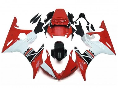 2003-2004 Red White Glossy Black Yamaha YZF R6 Motorcycle Fairing UK Stores