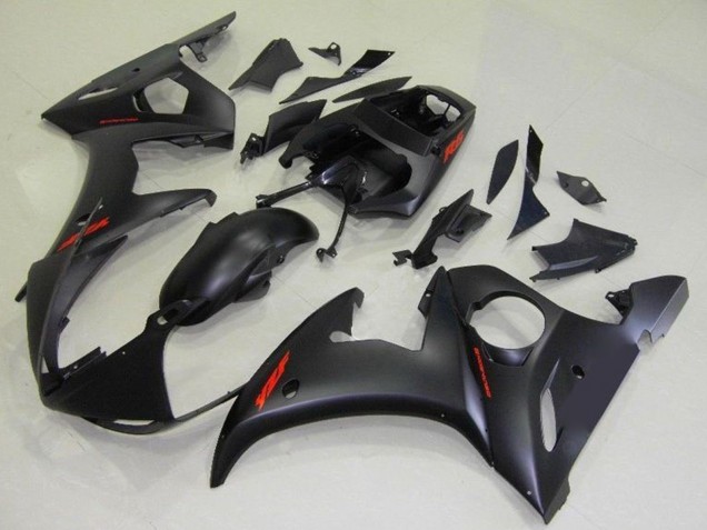 2003-2004 Matte Black Red Decals Yamaha YZF R6 Motorcycle Fairings UK Stores