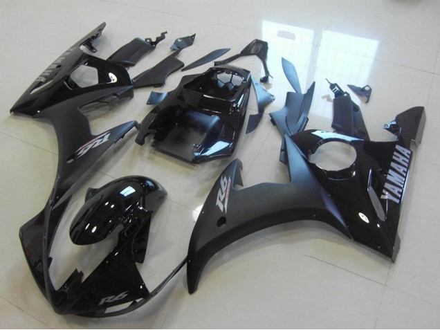 2003-2004 Glossy Black Matte Black Silver Decals Yamaha YZF R6 Motorcycle Fairings UK Stores