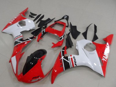 2003-2004 White Red Glossy Black Yamaha YZF R6 Motorcycle Fairing Kits UK Stores