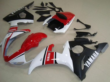 2003-2004 White Red Matte Black Yamaha YZF R6 Motorcycle Fairings UK Stores