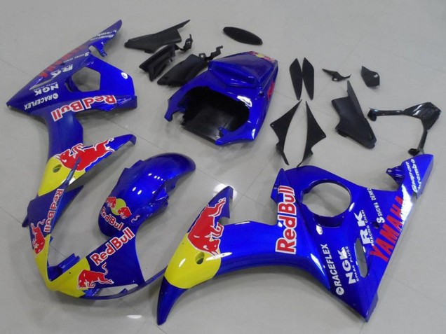 2003-2004 Blue Yellow Red Bull Yamaha YZF R6 Motorcycle Fairings UK Stores