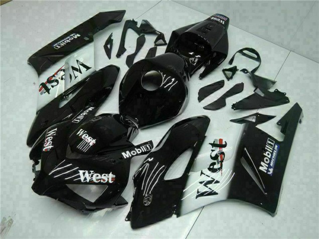 2004-2005 Glossy Black White West Mobil Michelin Honda CBR1000RR Motorcycle Fairings UK Stores