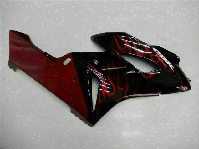 2004-2005 Glossy Black Red Flame Honda CBR1000RR Motorcycle Fairings UK Stores