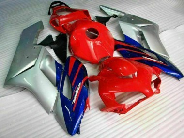 2004-2005 Silver Red Blue Black Stripe Honda CBR1000RR Motorcycle Fairings UK Stores