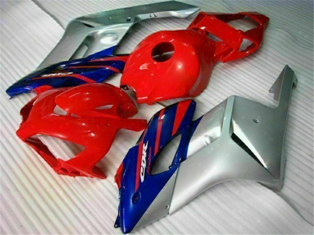 2004-2005 Silver Red Blue Black Stripe Honda CBR1000RR Motorcycle Fairings UK Stores