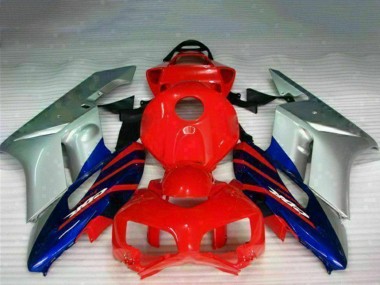 2004-2005 Silver Red Blue Black Stripe Honda CBR1000RR Motorcycle Fairings UK Stores