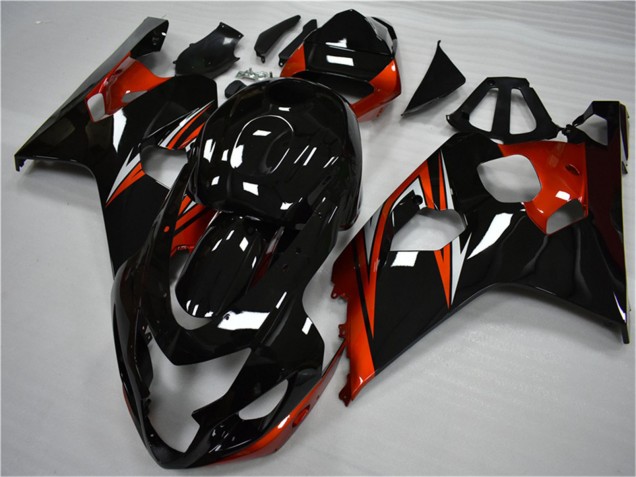 2004-2005 Glossy Black Red Stripe Suzuki GSXR 600/750 Motorcycle Fairings UK Stores