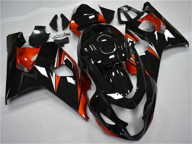 2004-2005 Glossy Black Red Stripe Suzuki GSXR 600/750 Motorcycle Fairings UK Stores