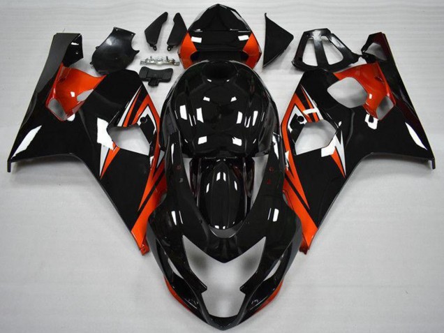 2004-2005 Glossy Black Red Stripe Suzuki GSXR 600/750 Motorcycle Fairings UK Stores