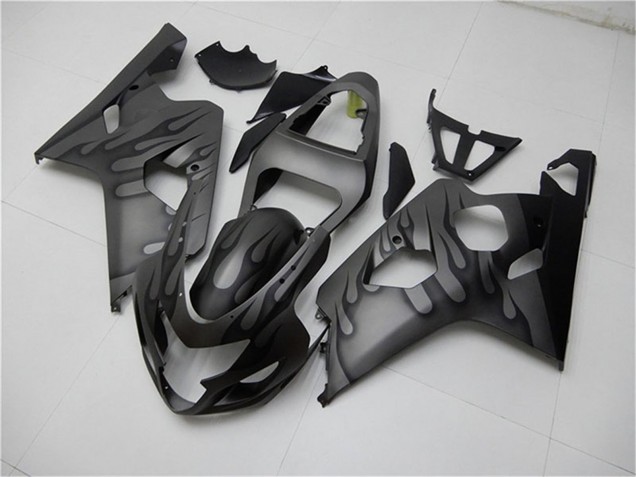 2004-2005 Grey Black Flame Suzuki GSXR 600/750 Motorcycle Fairings UK Stores