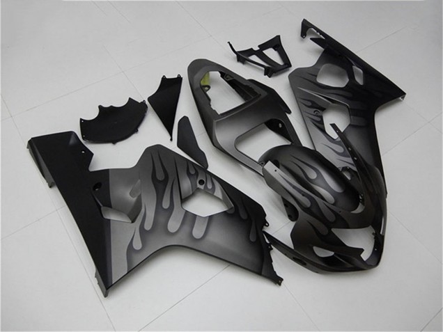 2004-2005 Grey Black Flame Suzuki GSXR 600/750 Motorcycle Fairings UK Stores