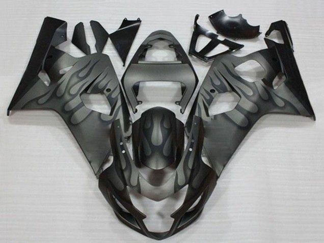 2004-2005 Grey Black Flame Suzuki GSXR 600/750 Motorcycle Fairings UK Stores