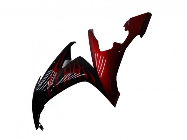 2004-2006 Glossy Black Red Flame Yamaha YZF R1 Motorcycle Fairings UK Stores