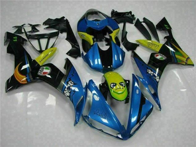 2004-2006 Blue Yellow Shark Yamaha YZF R1 Motorcycle Fairings UK Stores