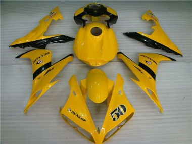 2004-2006 Yellow Glossy Black Dunlop 50 Yamaha YZF R1 Motorcycle Fairings UK Stores