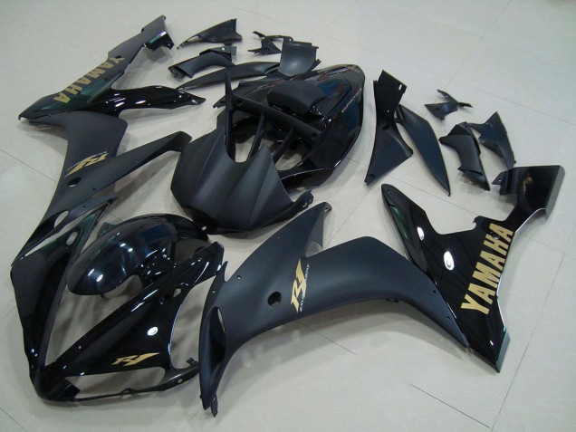 2004-2006 Glossy Black Matte Black Gold Yamaha YZF R1 Motorcycle Fairings UK Stores