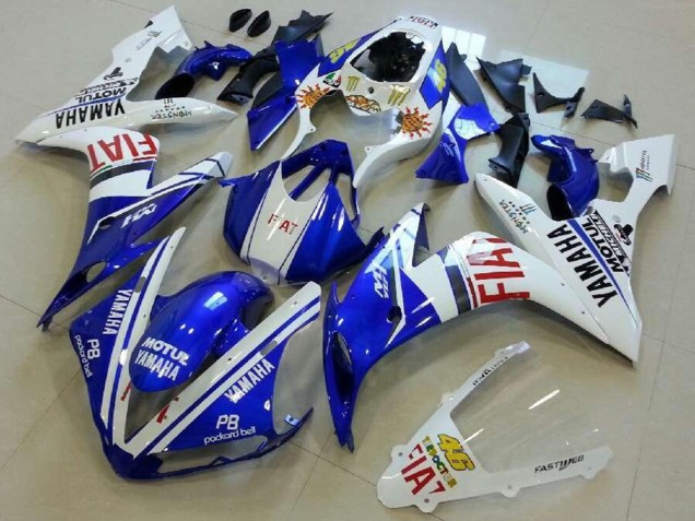 2004-2006 White Blue Red Fiat Yamaha YZF R1 Motorcycle Fairings UK Stores