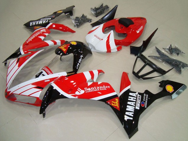 2004-2006 Red White Black Santander Yamaha YZF R1 Motorcycle Fairings UK Stores