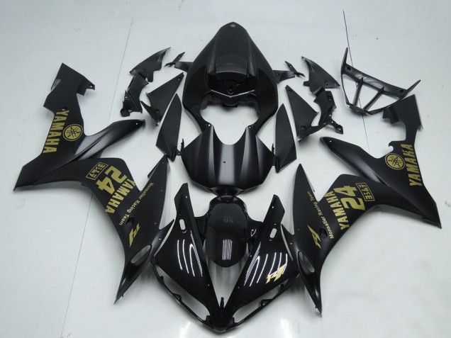 2004-2006 Matte Black Gold Yamaha YZF R1 Motorcycle Fairings UK Stores