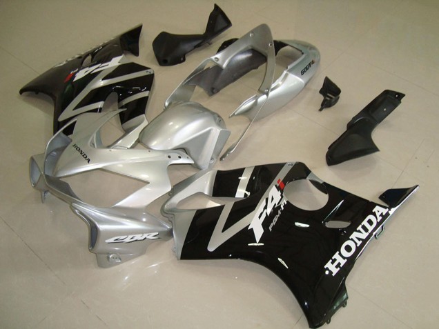 2004-2007 Silver Glossy Black Honda CBR600 F4i Motorcycle Fairing UK Stores