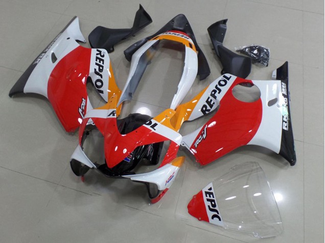 2004-2007 White Red Yellow Glossy Back Repsol Honda CBR600 F4i Motorcycle Fairings UK Stores