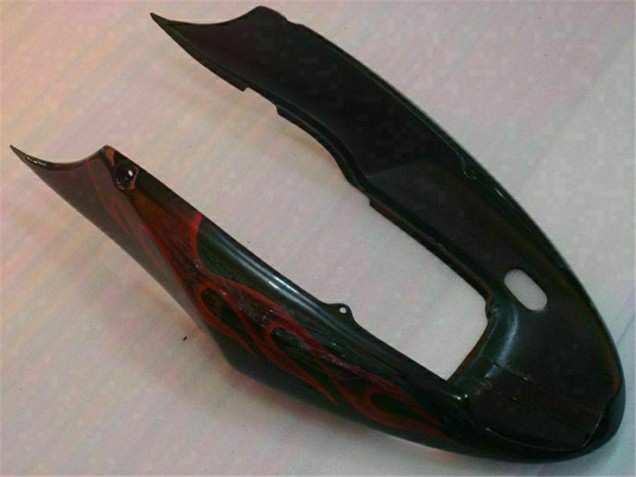 2004-2007 Glossy Black Red Flame Honda CBR600 F4i Motorcycle Fairings UK Stores