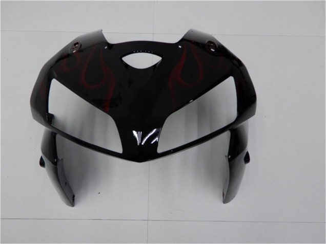 2005-2006 Glossy Black Red Flame Honda CBR600RR Motorcycle Fairing Kits UK Stores