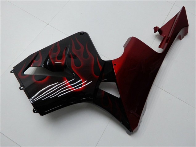2005-2006 Glossy Black Red Flame Honda CBR600RR Motorcycle Fairing Kits UK Stores