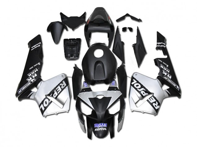 2005-2006 Black Silver Repsol Honda CBR600RR Motorcycle Fairings UK Stores