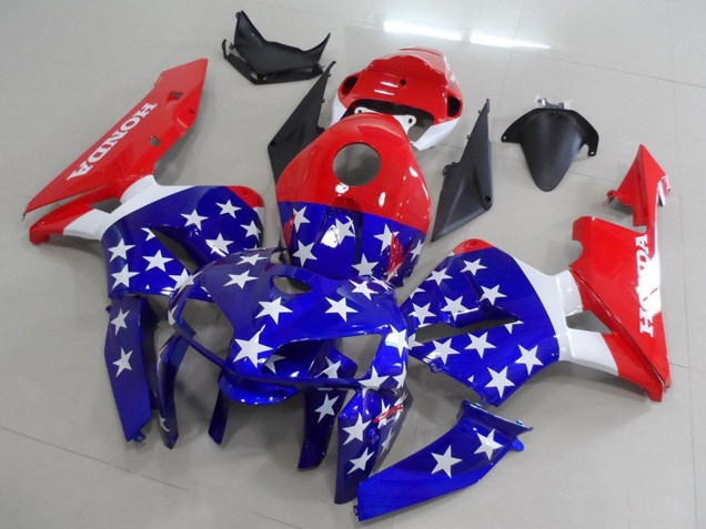 2005-2006 Red Blue White America Flag Honda CBR600RR Motorcycle Fairings UK Stores
