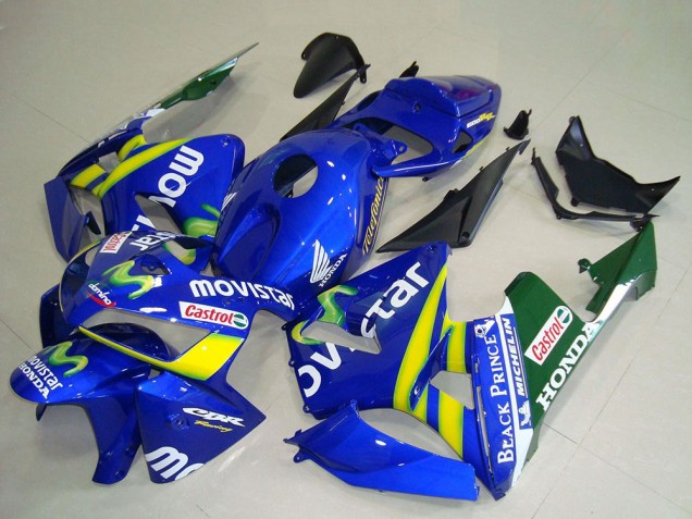 2005-2006 Blue Yellow Green White MoviStar Red Castrol Honda CBR600RR Motorcycle Fairings UK Stores