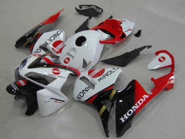 2005-2006 White Red Glossy Black Konica Minolta Honda CBR600RR Motorcycle Fairings UK Stores